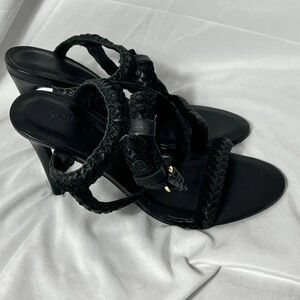 Joie‎ Braided Black Sandal Heels Size 35.5